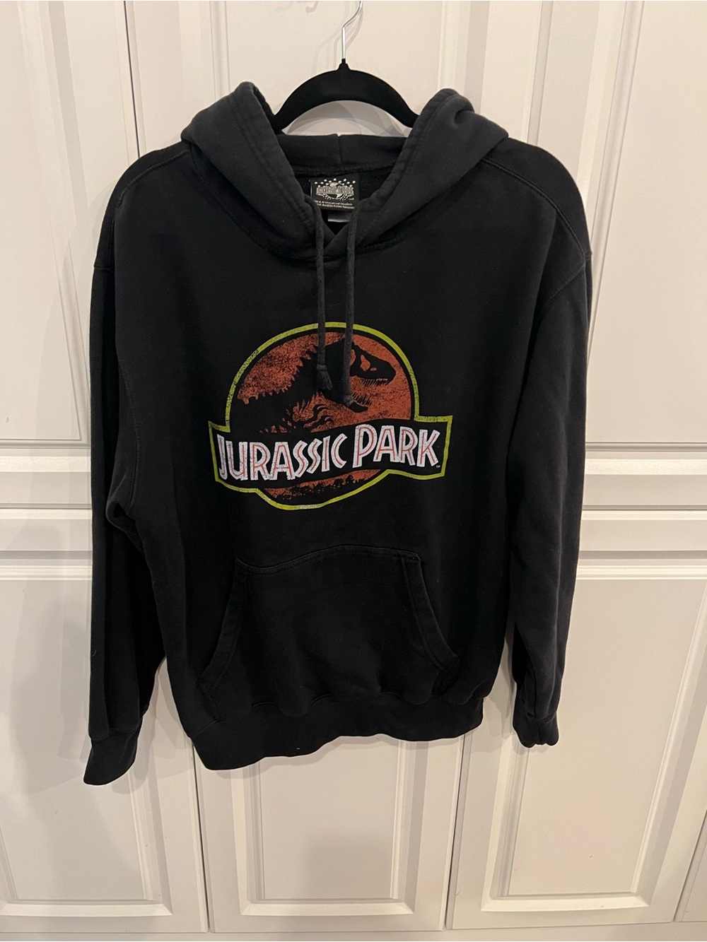 Universal Black Hoodie with Orange Jurassic Park Logo